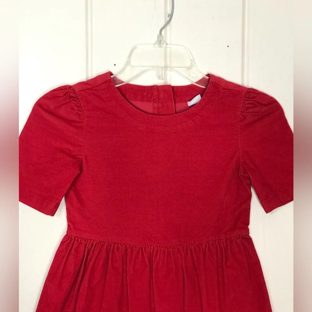 Christmas Gap Kids SS Red Velvet Dress 6 / 7 Small  98% Cotton 2% Spandex  Sm…